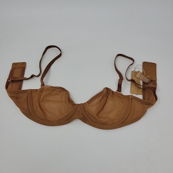 SKIMS Ultra Fine Mesh Underwire Bra Tan Size 32A BR-UWR-2209 NWT Strapless - Picture 1 of 11